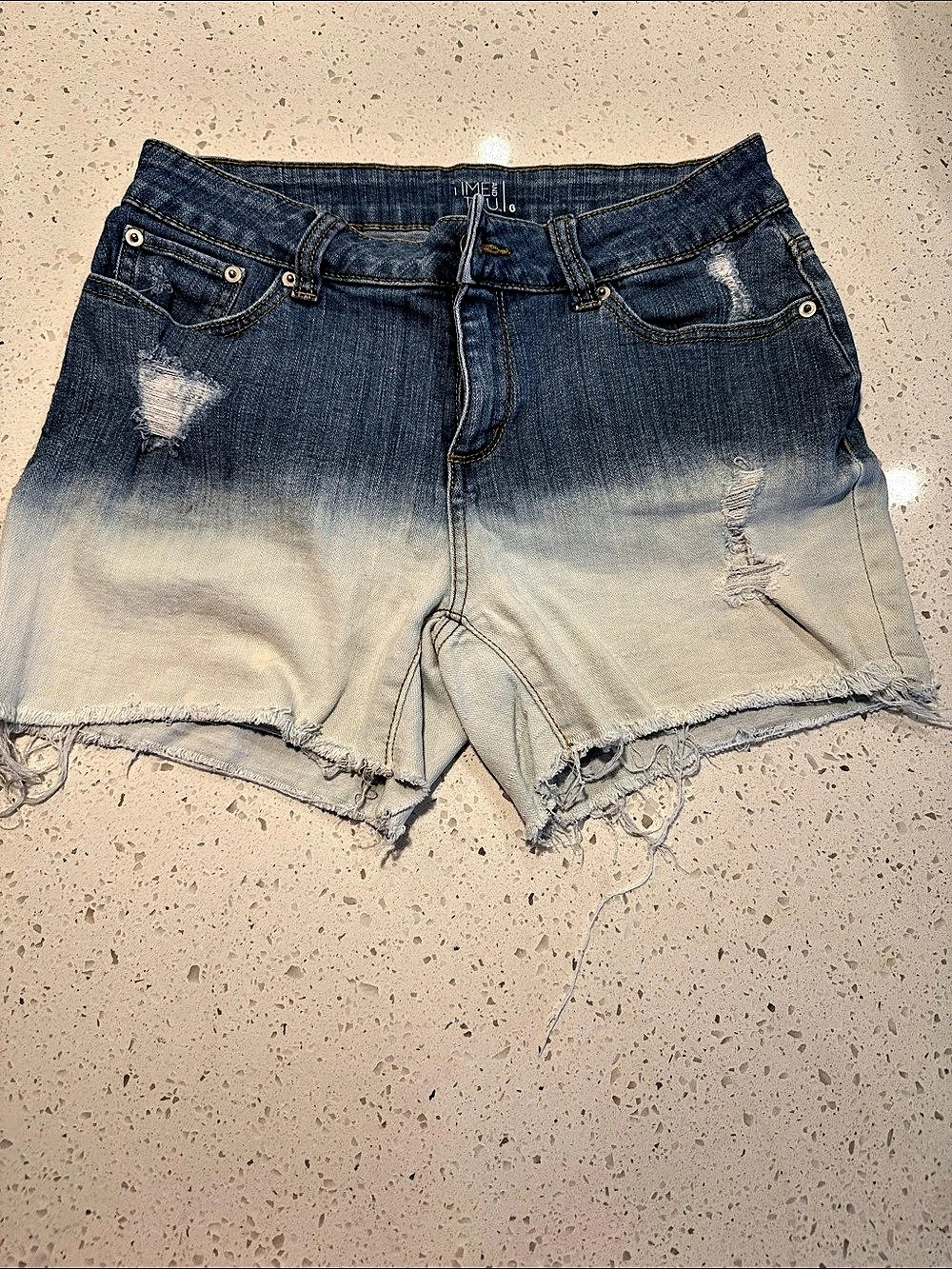 Time and Tru denim shorts Distressed Denim Jean Shorts Size 6